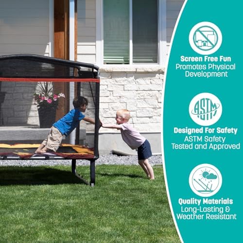 Skywalker 6x4FT Kids Mini Trampoline - Durable Steel Frame for Toddlers & Kids | Skywalker 6x4FT Kids Mini Trampoline -