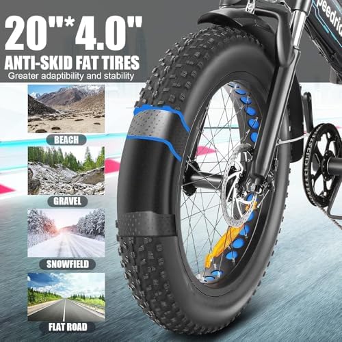 ANCHEER Folding Electric Bike for Adults | Electric Bicycle with 500W Brushless Motor(Peak 800W) 7 Speed Gear | ANCHEER