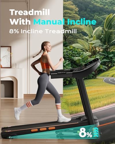 Home Gym Equipment |0HP Folding Treadmill with Incline and Bluetooth | Best Home Treadmill for Weight Loss 300 lbs Capa