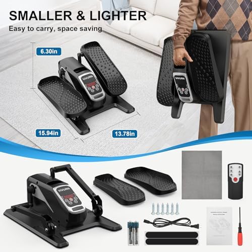 VIVURN-018 Under Desk Elliptical for Seniors with Non-Slip Mat & Quiet Design | VIVURN-018 12 Speed Mini Elliptical Exe