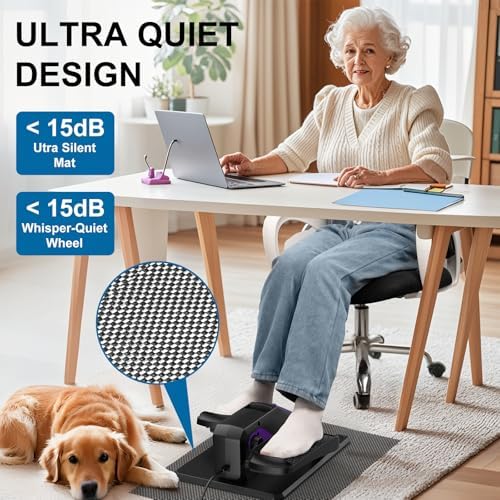 VIVURN-018 Under Desk Elliptical for Seniors with Non-Slip Mat & Quiet Design | VIVURN-018 12 Speed Mini Elliptical Exe