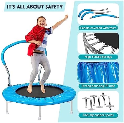 Lyromix 36-Inch Kids Trampoline with Handle - Indoor Mini Trampoline for Toddlers and Kids Lyromix 36-Inch Kids Trampoli