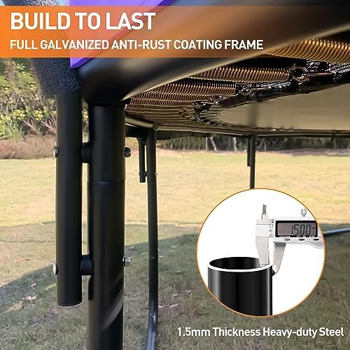 Tranpoline 1500LBS for Kids and Adults with Enclosure Net and Basketball Hoop