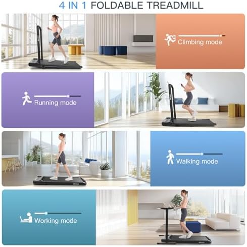 ANCHEER Under Desk Treadmill with Incline and Handle Bar for Home Office | ANCHEER 4 in 1 Folding Treadmill with LED Di