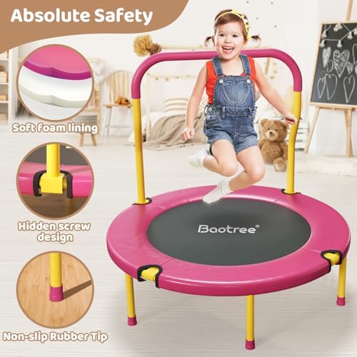 36 Inch Mini Trampoline for Kids, Indoor Outdoor Trampoline with Foam Handle, Max. Load 220 lb 36 Inch Mini Trampoline