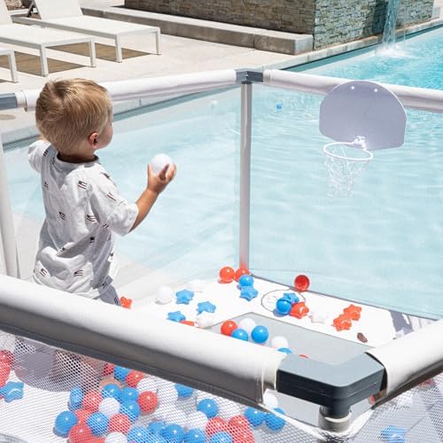 Aesthetic Kids Trampoline with Safety Net & Basketball Hoop, Ultra Safe No-Gap Design, Gifts for Boys & Girls Indoor and