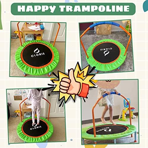 CLORIS 38in/48in Folding Trampoline for Adults with Adjustable Foam Handle - Max Load 450lbs Safety Padded Cover Best Gi