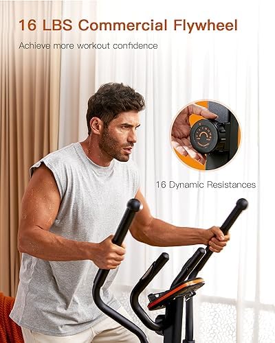 Niceday Elliptical Exercise Machine for Home Workout, Magnetic Elliptical Trainer with Kinomap APP Support, 19IN Stride,
