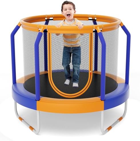 GYMAX Kids' Trampoline Outdoor Birthday Gift for Boys Girls | GYMAX 48" Kids Trampoline with Safety Features Non-Slip H