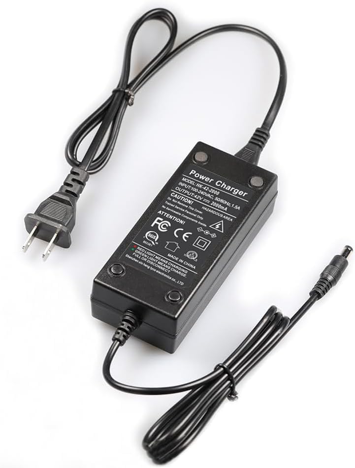 Escooter 42V 2A Lithium Battery Charger for Electric Bike and E-scooter Connector Diameter 5.5mmx|1mm/|5mm Escooter 42V