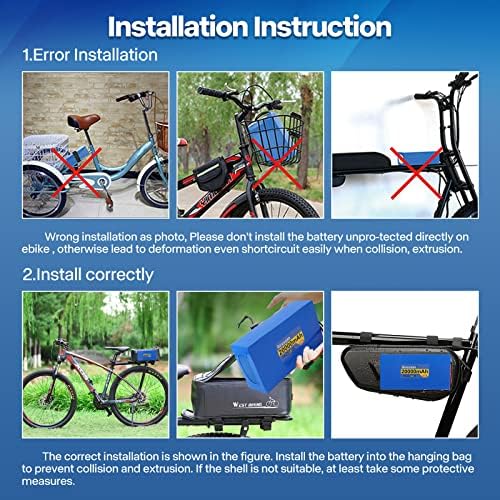 36V Lithium Battery 8Ah T-Plug XT60 Connector BMS Charges 2A for 250-1000W Ebike Kit | 36V Ebike 8Ah Lithium Battery wi