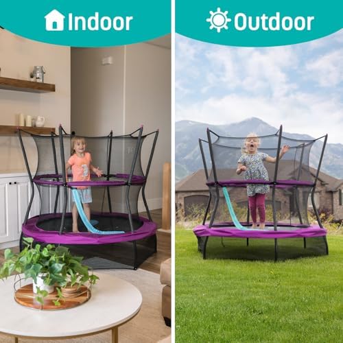 Skywalker Trampolines No-Spring Design Mini Trampoline for Kids and Toddlers 60" Enclosure Net Skywalker Trampolines No-