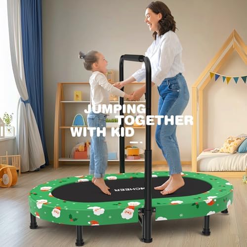 ANCHEER Mini Trampoline for Kids & Toddlers - Indoor/Outdoor Rebounder with Adjustable Handle ANCHEER 56'' Safe Oval Fit