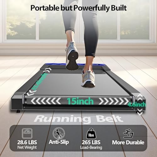 Under Desk Treadmills with Incline, Portable Walking Machine, |5 HP for Home Office Under Desk Treadmills Incline, Por