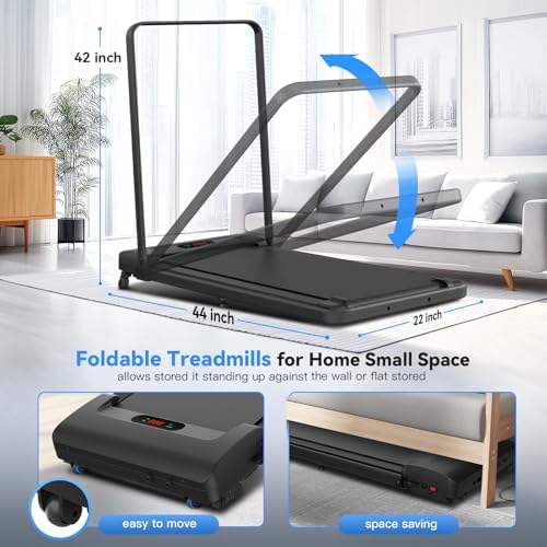 ANCHEER Portable Folding Treadmill with Remote Control and LED Screen - 12% Incline - Max 320 lb Capacity - Home, Gym, a