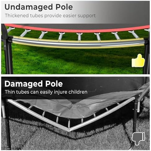 Lyromix 12-16FT Trampoline with Basketball Hoop and Lights for Kids and Adults | Lyromix Recreational Trampoline with S