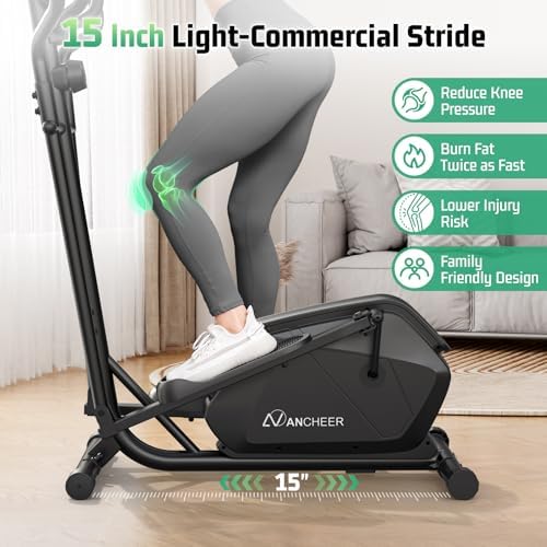 ANCHEER Elliptical Exercise Machine for Home Fitness Lovers with Ultra-Smooth Magnetic Drive | 14 Levels Resistance Ell