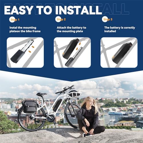 36V 48V 52V Ebike Battery 15Ah 20Ah Lithium Battery for 0-1200W Electric Bike with Fast Charger and BMS, LED Indicator,