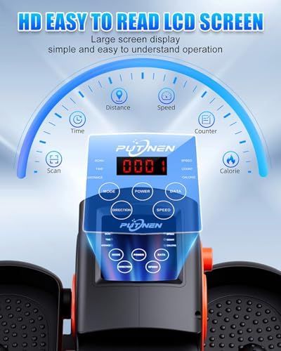 Electric Under Desk Elliptical Machine for Seniors with Remote Control Portable Quiet Seated Pedal Exerciser for Senio