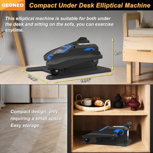 Under Desk Elliptical Machine, Quiet & Small Electric Seated Pedal Exerciser for Senior, Featuring Remote Control & 12 A