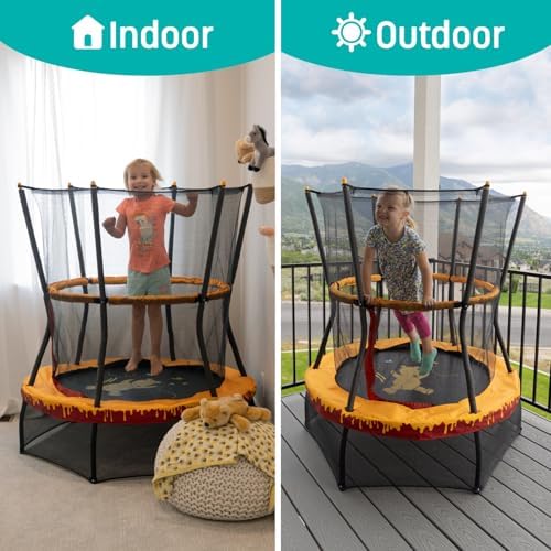 Skywalker Trampolines No-Spring Design Mini Trampoline for Kids and Toddlers 60" Enclosure Net Skywalker Trampolines No-