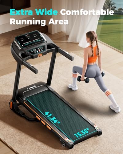 Home Gym Equipment |0HP Folding Treadmill with Incline and Bluetooth | Best Home Treadmill for Weight Loss 300 lbs Capa