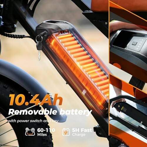 Electric Bike, 1000W/750W/500W Peak Motor, Removable Battery, Shock Absorber, Commuting Electric Bike for Adults, 75/60/