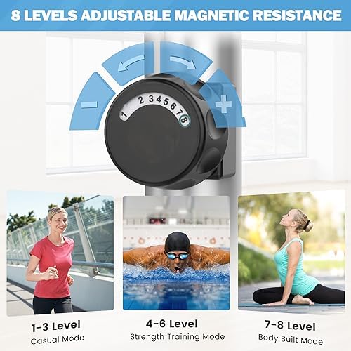 Dripex Magnetic Elliptical Machine Home Workout Quiet Elliptical Trainer 6KG Flywheel 8 Resistance Levels Pulse Monitor