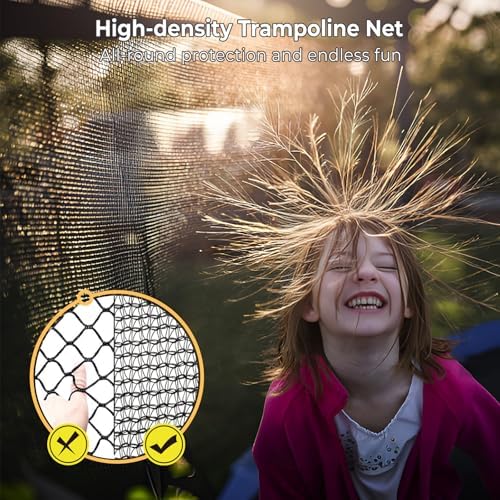 Lyromix 12 14 15 16FT Outdoor Trampolines for Kids and Adults | Lyromix Pumpkin Trampolin with Curved Poles for Kids an