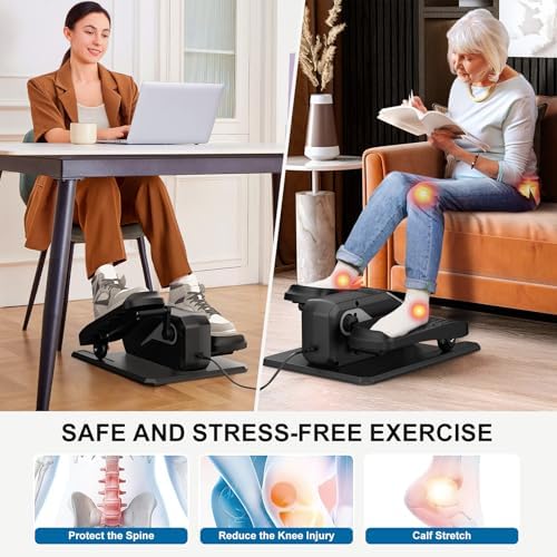 VIVURN-018 Under Desk Elliptical for Seniors with Non-Slip Mat & Quiet Design | VIVURN-018 12 Speed Mini Elliptical Exe