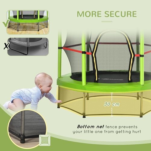 Outsons 5FT Trampoline for Kids | 55" Mini Indoor Outdoor Toddnginele Trampoline Toy | Springless Design Safety Trampol