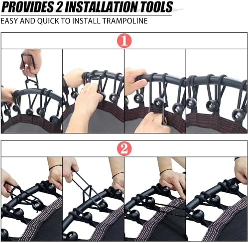 NEWAN Silent Mini Trampoline for Adults - 40" to 48" Diameter, Max Limit 330lbs, Silent Bungee Rebounder Jumping Cardio