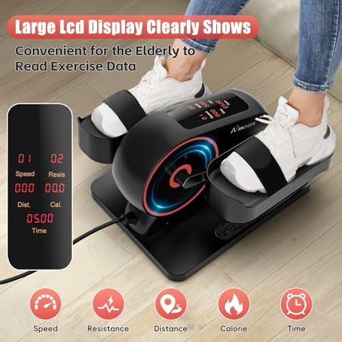 ANCHEER Under Desk Elliptical Machine for Home Office Workers | ANCHEER 2-in-1 Mini Exercise Bike with Digital Display