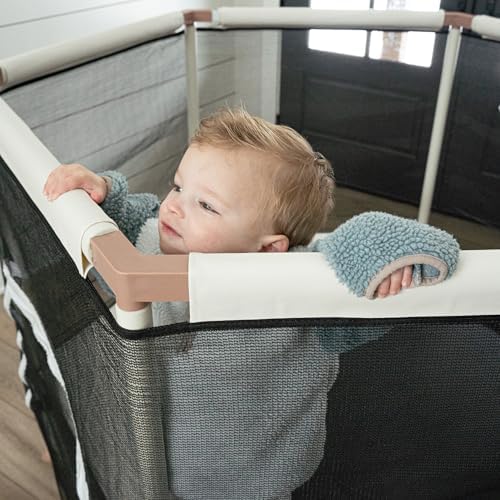 Aesthetic Kids Trampoline with Safety Net & Basketball Hoop, Ultra Safe No-Gap Design, Gifts for Boys & Girls Indoor and