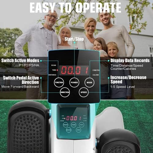 ANCHEER Quiet Elliptical Machine for Seniors and Office Workers - Low-Impact Pedal Exercise at Desk, Smart LCD Display,