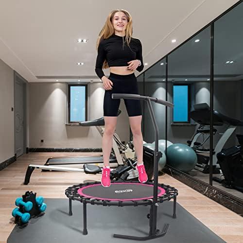 NEWAN Silent Mini Trampoline for Adults - 40" to 48" Diameter, Max Limit 330lbs, Silent Bungee Rebounder Jumping Cardio