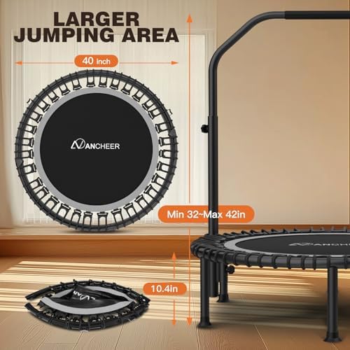 ANCHEER 48" Foldable Rebounder Trampoline for Adults Kids - Indoor & Outdoor, Max Load 550lbs ANCHEER 40" Foldable Rebou