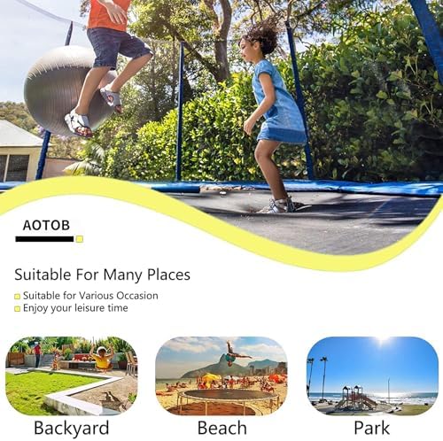 AOTOB Heavy Duty Trampoline with Safety Net and Hoop for Kids and Adults Outdoor Jumping