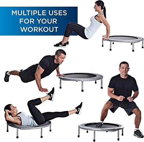 Stamina Folding Trampoline Black - Portable Fitness Equipment for Home Gym, Cardio & Strength Training, Jumping Exercise
