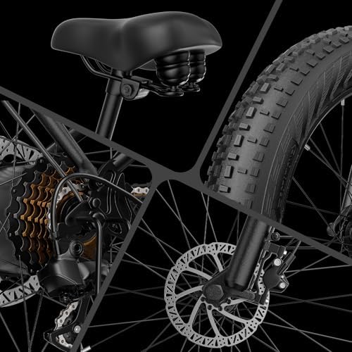 ANCHEER 26" Electric Bike for Adults, 1000W Peak Motor, 60 Miles Range, Fat Tire Electric Bike Off-Road EBike for Men &