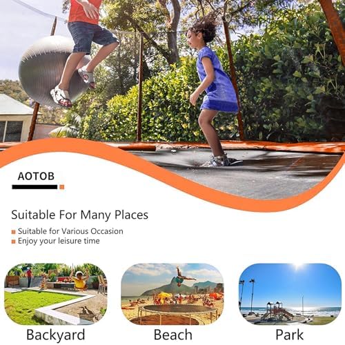 AOTOB Heavy Duty Trampoline with Safety Net and Hoop for Kids and Adults Outdoor Jumping