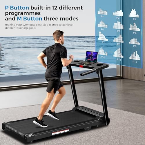 Portable Electric Treadmills for Home Workout | Lightweight Folding Treadmills with LED Display | 300 lbs Capacity Trea
