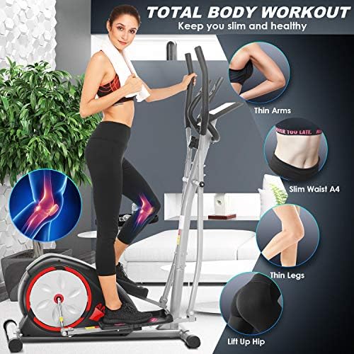 Hyper-Quiet Magnetic Elliptical Machine for Home Workout | Home Trainer Elliptical Exercise Machine with Multiple Gears