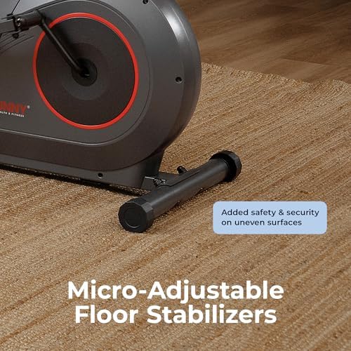 Sunny Health & Fitness Smart Upright Elliptical w/Pulse Sensor for Home Exercise, Indoor Full-Body Cross-Training Machin