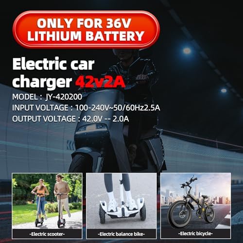 UL Listed 42V 2A Replacement Electric Scooter Charger | Compatible with GOTRAX Ninebot Jetson Voyage | For 36V Hoverboar