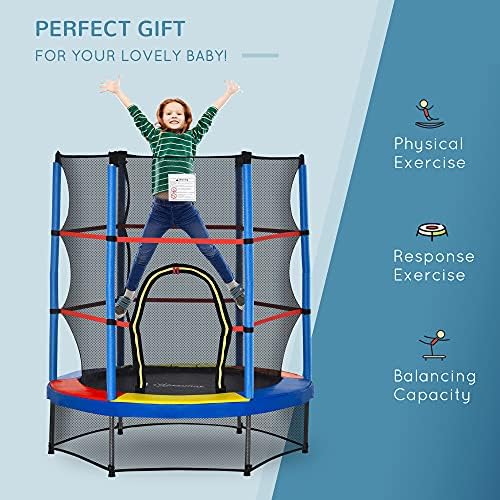 Outsons 5FT Trampoline for Kids | 55" Mini Indoor Outdoor Toddnginele Trampoline Toy | Springless Design Safety Trampol