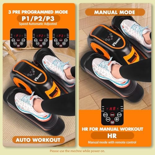 Zakle Electric Elliptical Machine for Home Office Users, Quiet Seated Pedal Exerciser with Remote Control and 12 Speed L