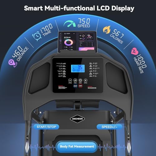 ANCHEER 2025 Upgrade |5HP Portable Treadmill with Sit Up Bench for Home Fitness Lovers | ANCHEER Foldable Treadmill wit