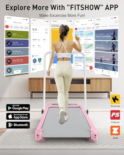 Upgrade |5HP Low Noise Foldable Treadmill with 8% Incline for Home/Office | Trisomy 4 in 1 Portable Under Desk Foldable