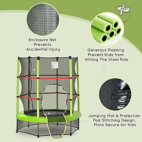 Outsons 5FT Trampoline for Kids | 55" Mini Indoor Outdoor Toddnginele Trampoline Toy | Springless Design Safety Trampol